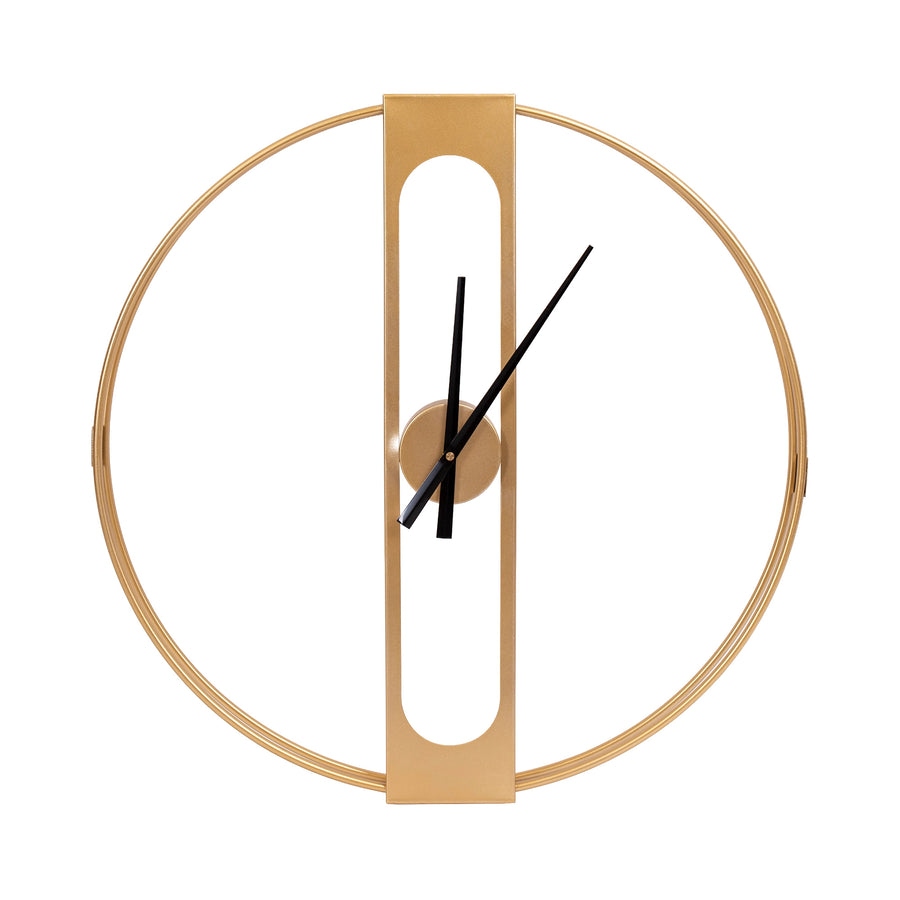 Gold Clover Metal Wall Clock