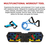 Push Up Board Rack System 13-in-1 Body Building Exercise Workout Tools - Close-Up Angle