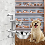Wall Mounted Dog Bowl Adjustable Height Pet Feeder - Front View