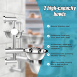 Wall Mounted Dog Bowl Adjustable Height Pet Feeder - Side View