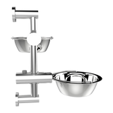 Wall Mounted Dog Bowl Adjustable Height Pet Feeder - Rear View
