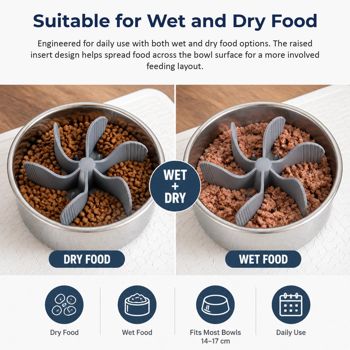 2x Dog Bowl Slow Feeder Insert