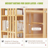 360 Rotating Bookshelf Bamboo Storage Display Rack Shelving in Wood - Extra Image