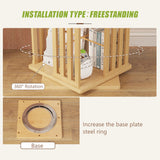 360 Rotating Bookshelf Bamboo Storage Display Rack Shelving in Wood - Extra Image