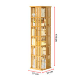 360 Rotating Bookshelf Bamboo Storage Display Rack Shelving in Wood - Extra Image