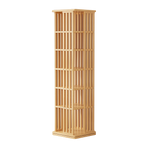 360 Rotating Bookshelf Bamboo Storage Display Rack Shelving in Wood