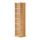360 Rotating Bookshelf Bamboo Storage Display Rack Shelving in Wood - Top-Down View
