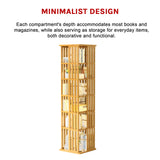 360 Rotating Bookshelf Bamboo Storage Display Rack Shelving in Wood - Extra Image