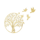 Metal Tree of Life Wall Art 7 Flying Birds Wall Sculpture - 45-Degree Angle
