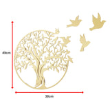Metal Tree of Life Wall Art 7 Flying Birds Wall Sculpture - Extra Image