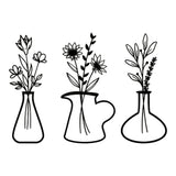 Metal Iron Flower Vase Wall Art Decoration - Front View