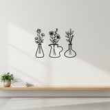 Metal Iron Flower Vase Wall Art Decoration - Top-Down View