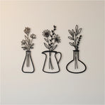 Metal Iron Flower Vase Wall Art Decoration
