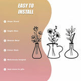 Metal Iron Flower Vase Wall Art Decoration - Low Angle