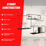 Floating Shelves Retro Industrial Ledge Black Metal Display Stand - Side View