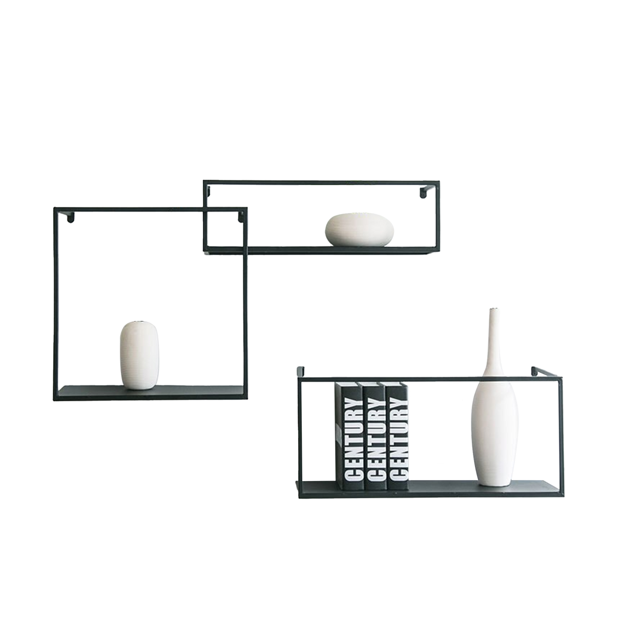 Floating Shelves Retro Industrial Ledge Black Metal Display Stand