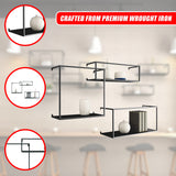 Floating Shelves Retro Industrial Ledge Black Metal Display Stand - 45-Degree Angle