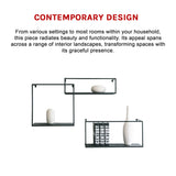 Floating Shelves Retro Industrial Ledge Black Metal Display Stand - Low Angle