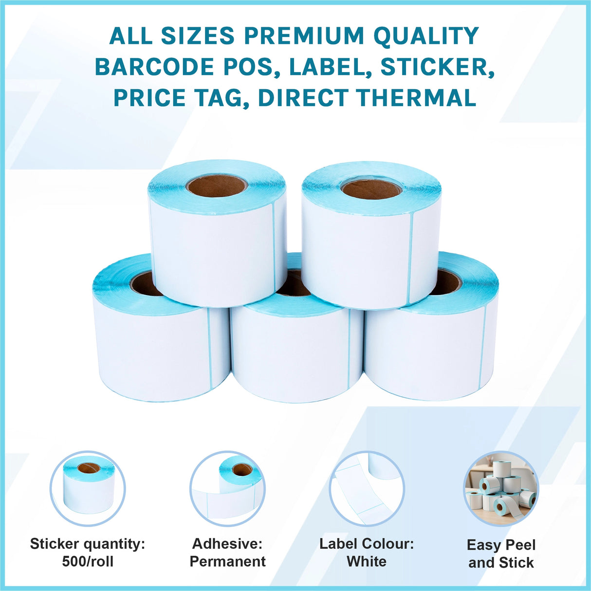 All Sizes Premium Quality Barcode POS, Label, Sticker, Price tag, Direct Thermal