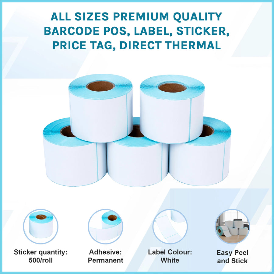 All Sizes Premium Quality Barcode POS, Label, Sticker, Price tag, Direct Thermal