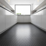 Garage Floor Mat Diamond Plate PVC Vinyl Flooring Rolls Non-Slip 2.5mm Thick - 45-Degree Angle