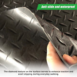 Garage Floor Mat Diamond Plate PVC Vinyl Flooring Rolls Non-Slip 2.5mm Thick - Rear View