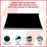 Heavy Duty Full Cassette Motorised Awning - 4.0m x 3.0m - Side View
