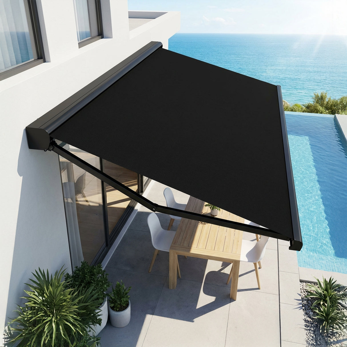 Heavy Duty Full Cassette Motorised Awning - 5.5m x 3.0m