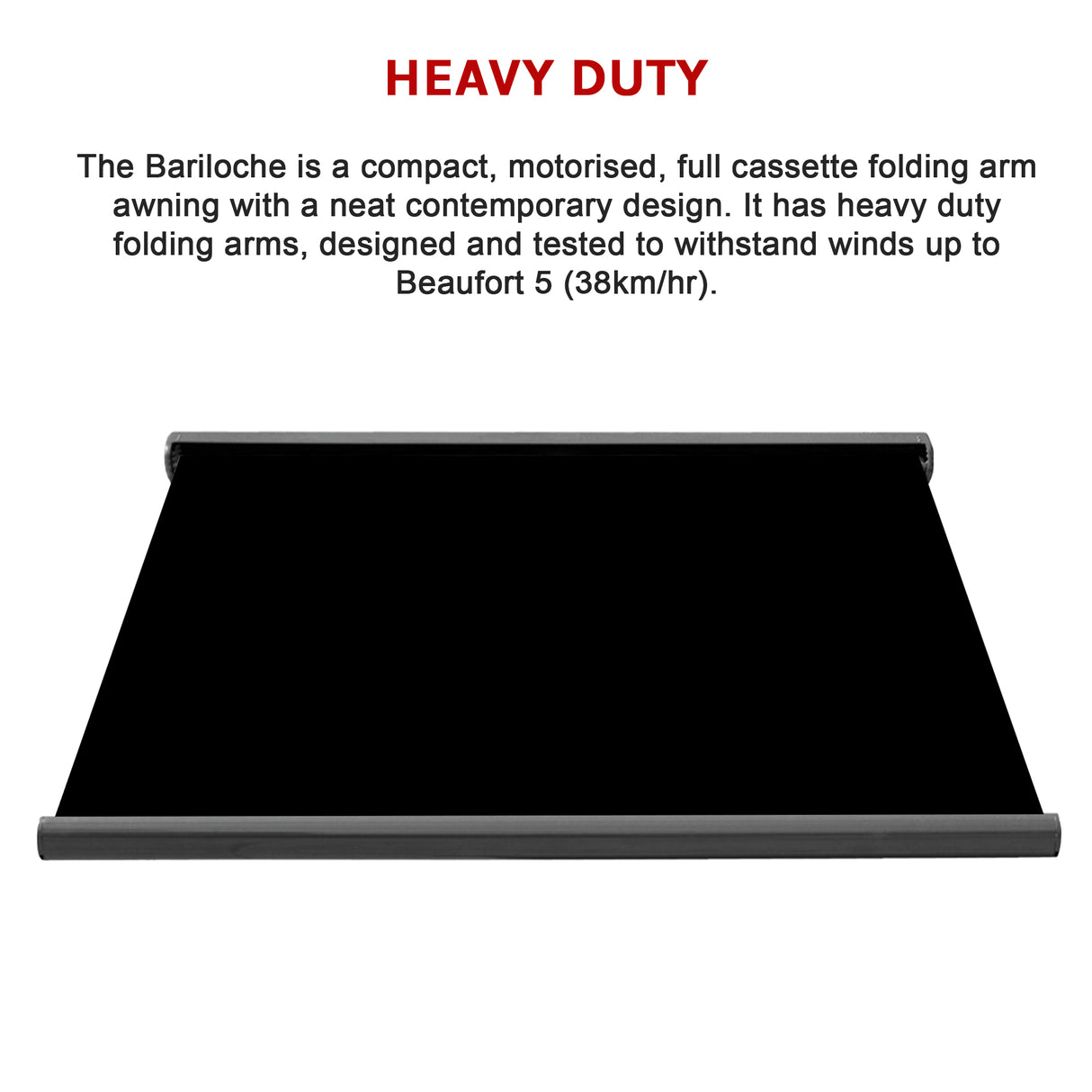 Heavy Duty Full Cassette Motorised Awning - 5.5m x 3.0m