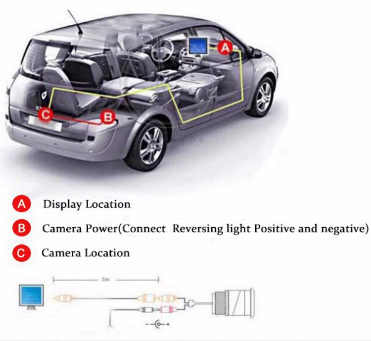 120 Degrees Camera Mirror Car Rear View Reverse Night Vision Parking System Kit