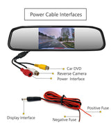 120 Degrees Camera Mirror Car Rear View Reverse Night Vision Parking System Kit - Extra Image