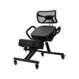 Ergonomic Kneeling Posture Chair with Backrest Adjustable Height and Casters - Top-Down View