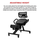 Ergonomic Kneeling Posture Chair with Backrest Adjustable Height and Casters