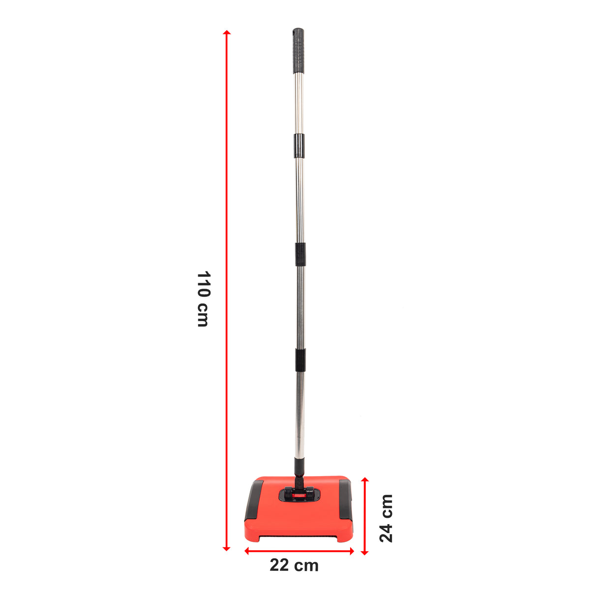 Sweep Carpet & Floor Manual Light Sweeper Dual Rotating Brushes