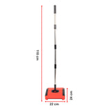 Sweep Carpet & Floor Manual Light Sweeper Dual Rotating Brushes