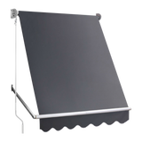 Retractable Fixed Pivot Arm Window Awning Patio Garden Blinds 2.4m x 2.1m Grey - Side View