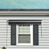 Retractable Fixed Pivot Arm Window Awning Patio Garden Blinds 2.4m x 2.1m Grey - 45-Degree Angle