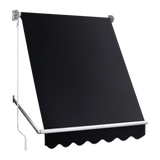 Retractable Fixed Pivot Arm Window Awning Patio Garden Blinds 2.4m x 2.1m Black - Top-Down View