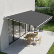Outdoor Folding Arm Awning Retractable Sunshade Canopy Grey 3.0m x 2.5m