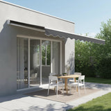 Outdoor Folding Arm Awning Retractable Sunshade Canopy Grey 3.0m x 2.5m