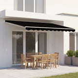 Outdoor Folding Arm Awning Retractable Sunshade Canopy Black 3.0m x 2.5m
