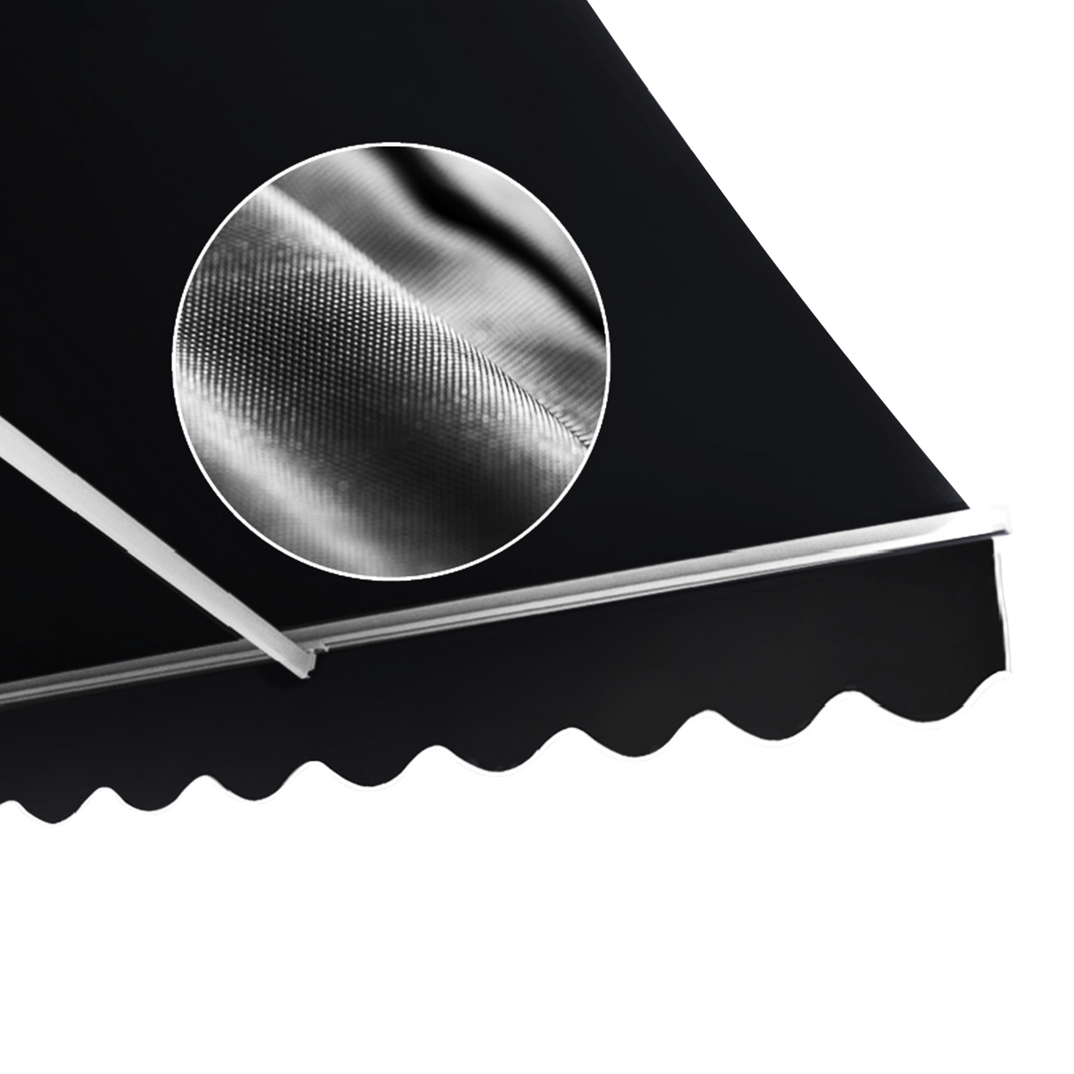Outdoor Folding Arm Awning Retractable Sunshade Canopy Black 3.0m x 2.5m