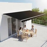 Outdoor Folding Arm Awning Retractable Sunshade Canopy Black 3.0m x 2.5m - 45-Degree Angle