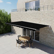 Outdoor Folding Arm Awning Retractable Sunshade Canopy Black 4.0m x 2.5m