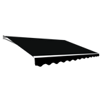 Outdoor Folding Arm Awning Retractable Sunshade Canopy Black 4.0m x 2.5m