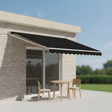 Outdoor Folding Arm Awning Retractable Sunshade Canopy Black 4.0m x 2.5m