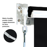 Outdoor Folding Arm Awning Retractable Sunshade Canopy Black 4.0m x 2.5m - Low Angle