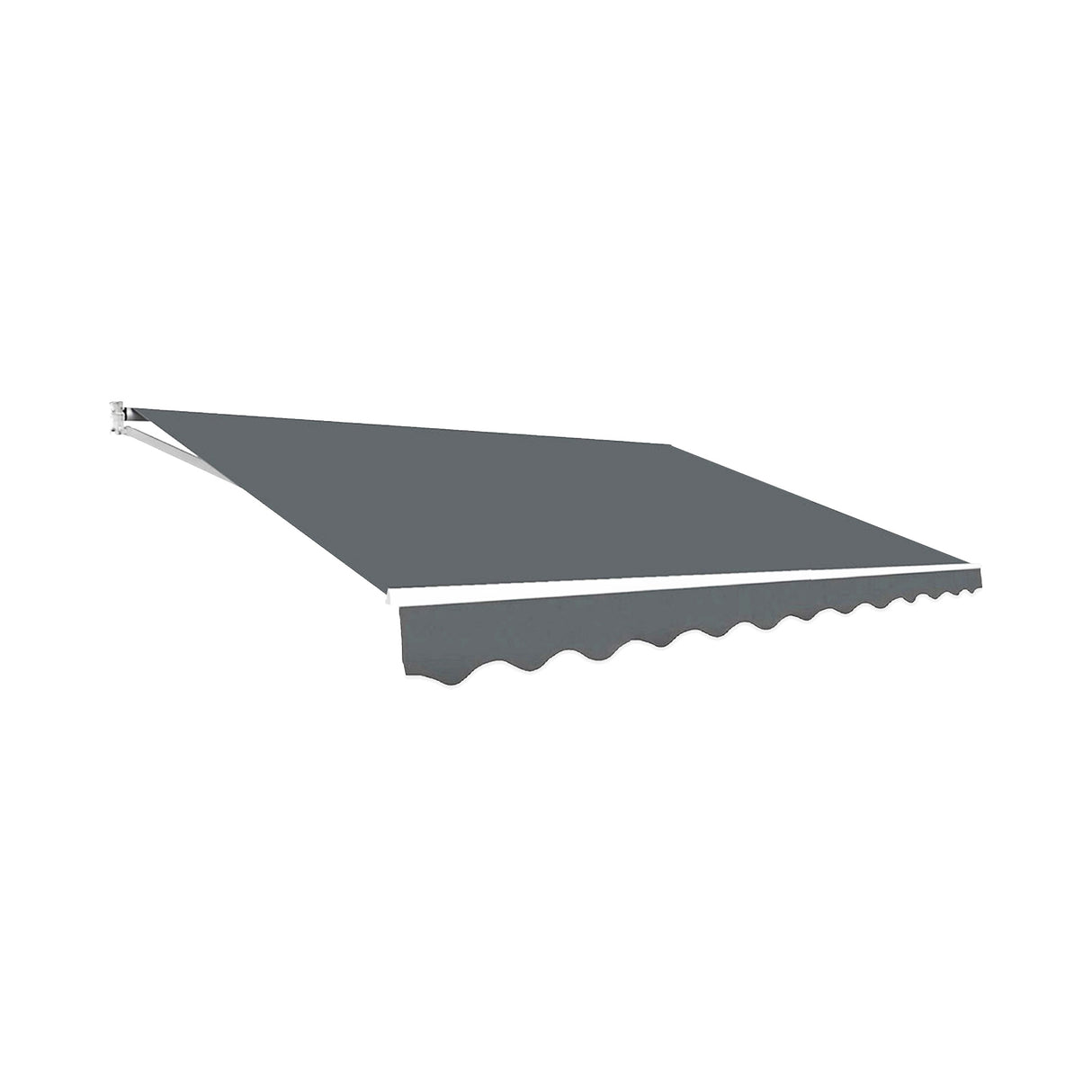 Outdoor Folding Arm Awning Retractable Sunshade Canopy Grey 5.0m x 2.5m