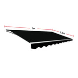 Outdoor Folding Arm Awning Retractable Sunshade Canopy Black 5.0m x 2.5m - Extra Image