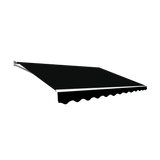 Outdoor Folding Arm Awning Retractable Sunshade Canopy Black 5.0m x 2.5m - Front View